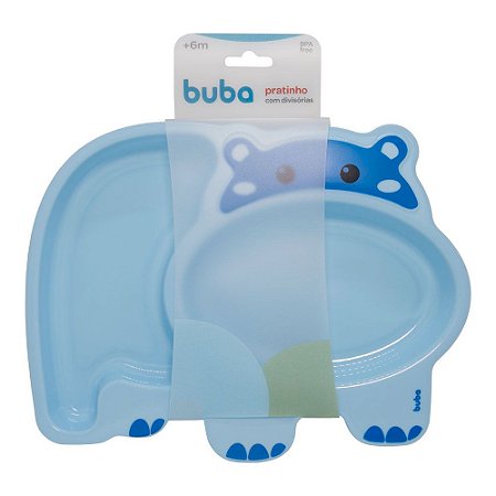 Pratinho com Divisórias Buba Hipopótamo Azul