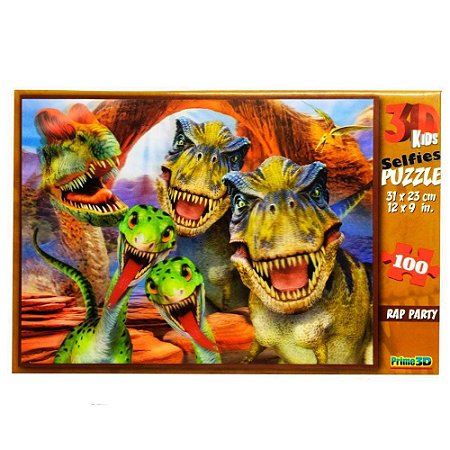 Quebra-Cabeça Super 3D Multikids Dinossauro 100 Peças