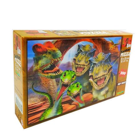 Brinquedo Pedagógico Madeira T-Rex 3D 51 Peças