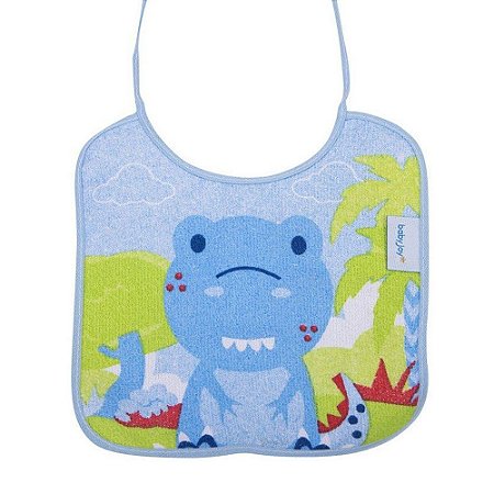 02 Babadores tamanho Único Baby Joy Dinossauro Azul