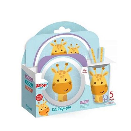 Kit Alimentação Baby Zoop Baby 5 Peças Girafa