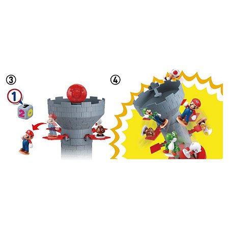 Conjunto De Mini Figuras - Super Mario - Jogo Do Equilíbrio