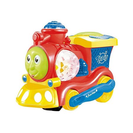 Trem Thomas Bate e Volta Dm Toys com Luz e Som Azul - Pequenos Travessos