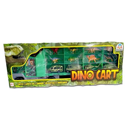 Dino Cart Braskit Com Dinossauros e Carrinhos