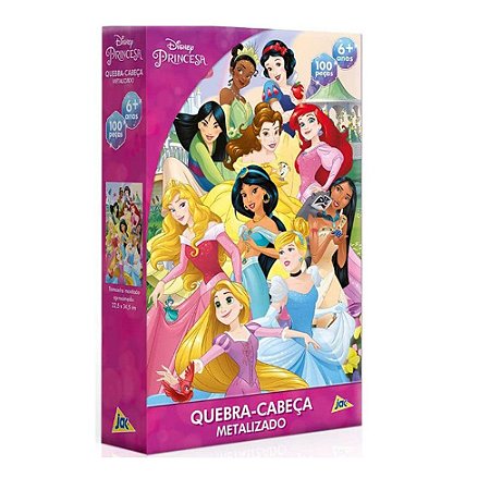 Quebra-Cabeça Toyster Disney Princesas Metalizado 100 Peças