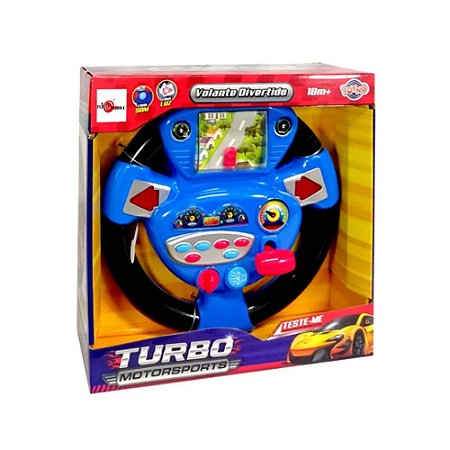 Volante Musical Turbo Motorsports Toyng Com Som e Luz Azul