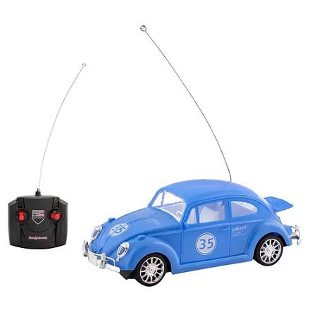 Carrinho De Controle Remoto Fusca Clássico Polibrinq Azul