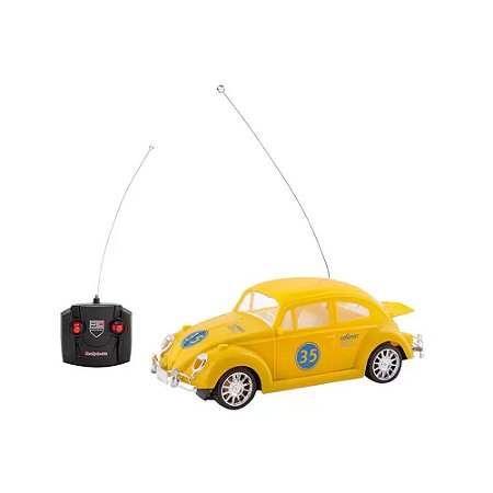 Carrinho De Controle Remoto Fusca Clássico Polibrinq Amarelo