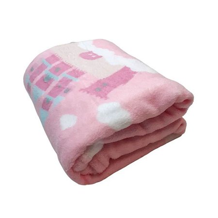 Manta Confort Baby Hanzime Exovais Rosa 90cm x 1,10m