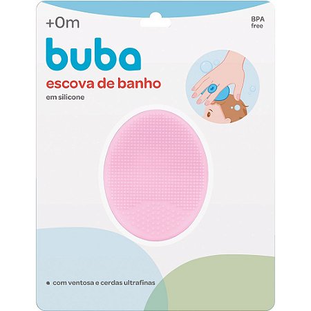 Escova de Banho Baby Buba em Silicone Rosa