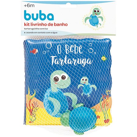 Kit Livrinho De Banho e Tartaruguinha Buba Azul