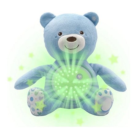 Projetor Pelúcia Bebê Urso Chicco Azul