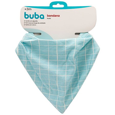 Bandana em Algodão Grid Frutti Buba Azul