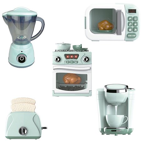 Conjunto Mini Cozinha Fênix Verde Com Luz e Som