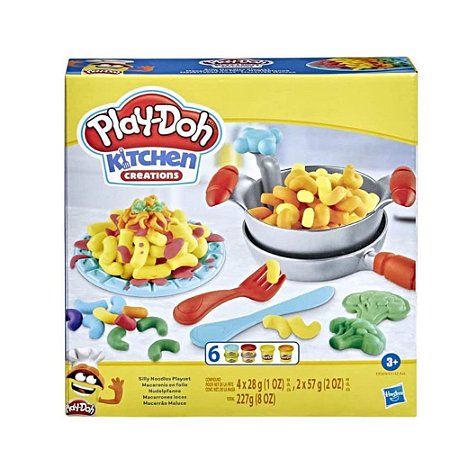 Massa De Modelar Kitchen Hasbro Macarrão Maluco Play-Doh 6 Potes