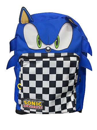 Mochila De Costas Luxcel Sonic Quadriculada Azul Marinho