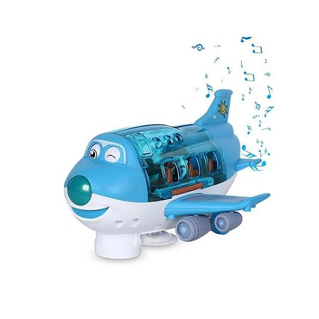 Avião Airliner Universal Com Luz e Som Azul