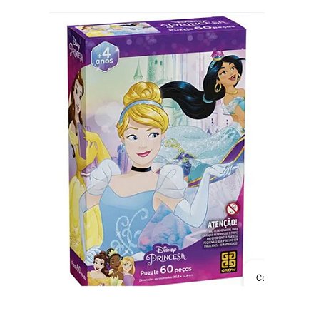 Quebra-Cabeça Princesas 60 Peças Grow