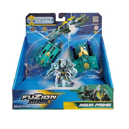 Veículo Robô Fusion Max Verde Aqua Prime Multikids