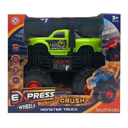 Carro De Fricção Monster Truck Verde Express Wheels  Multikids
