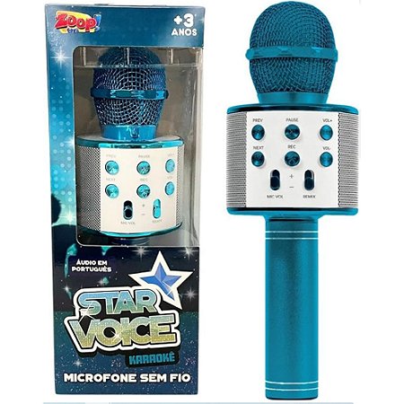 Microfone Star Voice Azul Zoop Toys
