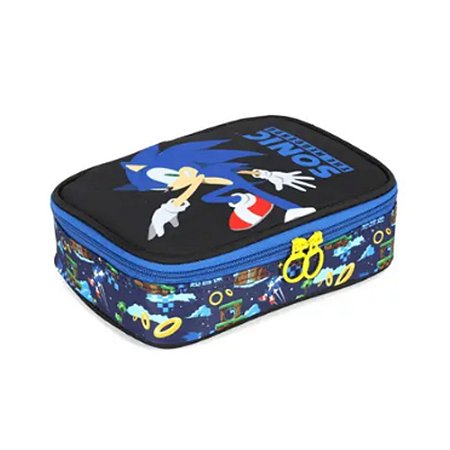 Estojo Box Escolar Sonic Azul Luxcel