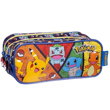 Estojo Triplo Escolar Pokemon X2 Xeryus 13635