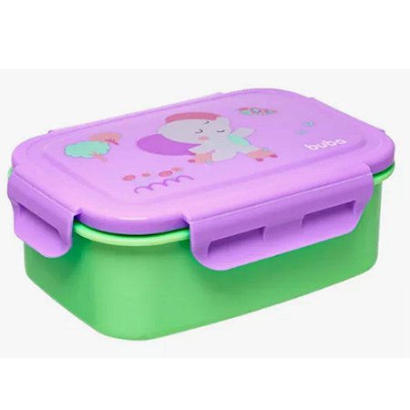 Lancheira Bento Box Buba Elefante Roxo E Verde