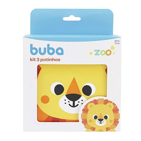 Kit 3 Potinhos Buba Zoo Leão
