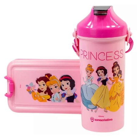 Kit Lunch Box Lacheira E Garrafa Princesas Zona Criativa