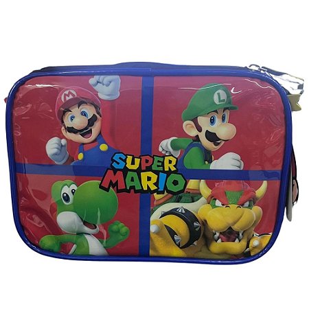 Estojo Box Escolar Super Mário Vermelho Luxcel 9491