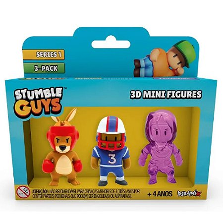 Stumble Guys 3D Mini Figures Estrela Roo Quarterback e Amethyst Nyx