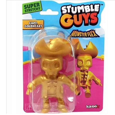 Boneco Stumble Guys Monsterflex Estica Capt.Goldheart