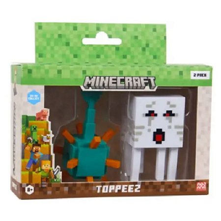 Minecraft Pack 2 Mini Figuras Guardião e Ghast Multikids