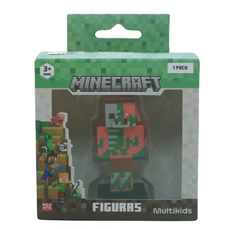 Minecraft Mini Figuras 1 Pack Zombie Piglin Multikids