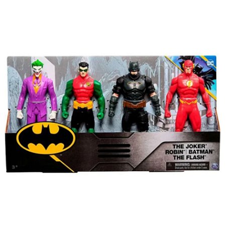Pack 4 Bonecos Heróis Da DC 15cm Sunny