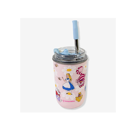 Copo com Canudo 300ML Zona Criativa Alice