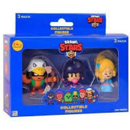 Brawl Stars  Pack com 3 Figuras Bo Piper Bibi