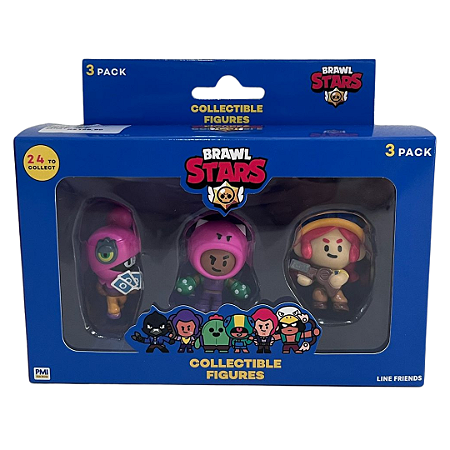 Brawl Stars  Pack com 3 Figuras Tara Rosa Jessie