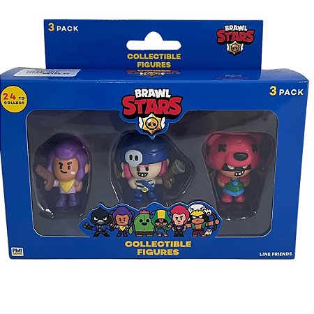 Brawl Stars  Pack com 3 Figuras Shelly Penny Nita
