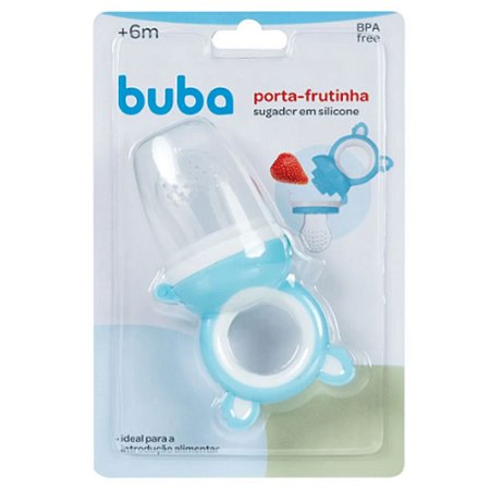 Porta Frutinhas Azul Com Sugador Em Silicone