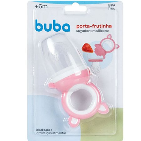 Porta Frutinhas Rosa Com Sugador Em Silicone