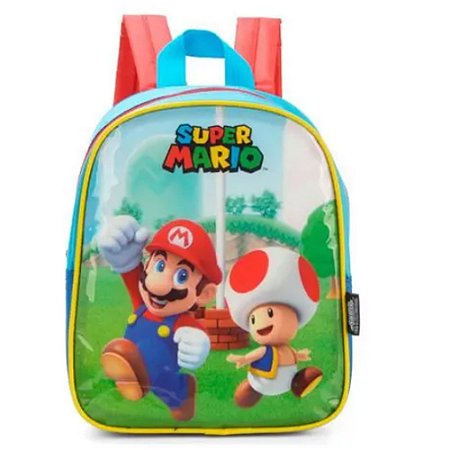 Mochila Super Mario Azul Pequena Maxlog