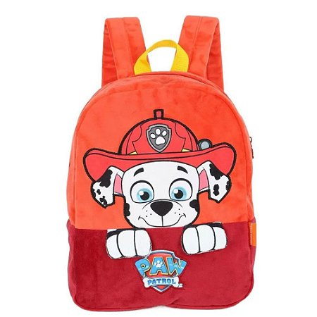Mochila De Costas Veludo Patrulha Canina Marshall Luxcel