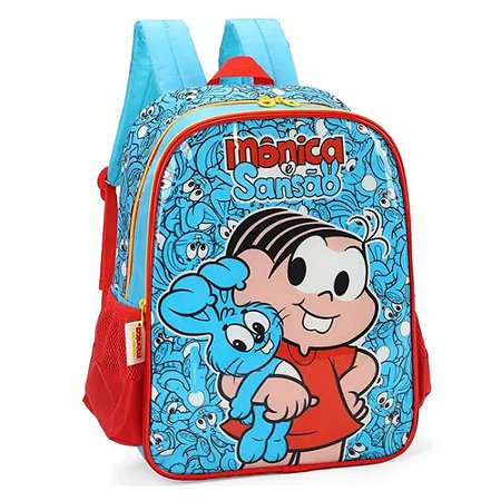 Mochila Mônica E Sansão Azul Luxcel
