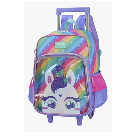 Mochila Rodinhas Unicórnio Lilas Luxcel