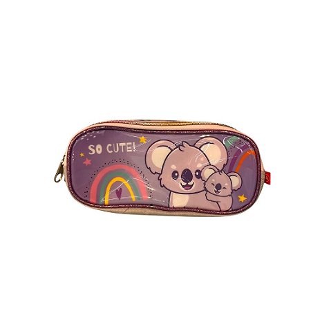 Estojo Duplo Escolar Lilás Coala Seanite