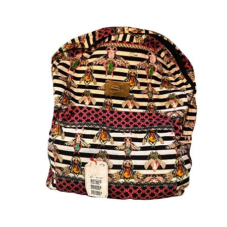 Mochila Siri Listrada com Estampa de Besouros