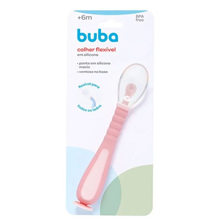 Buba Colher Flexível Em Silicone Rosa