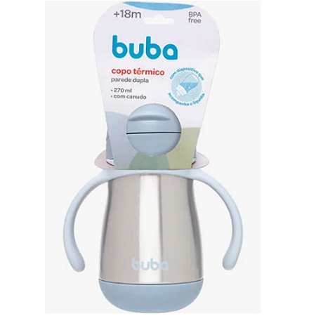 Copo Térmico Parede Dupla Azul 270ml Buba